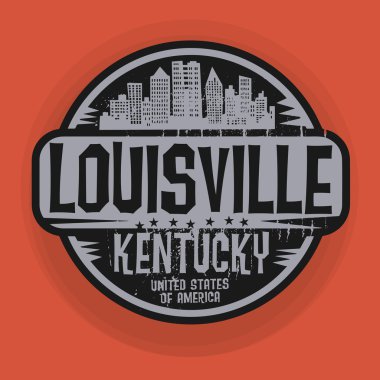 Stamp or label with name of Louisville, Kentucky clipart