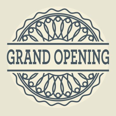 Abstract stamp or label with text Grand Opening clipart
