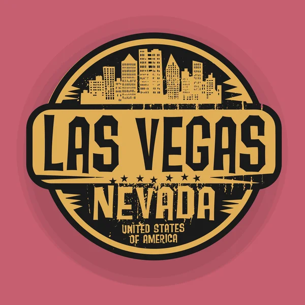 Stamp or label with name of Las Vegas, Nevada — Stock Vector