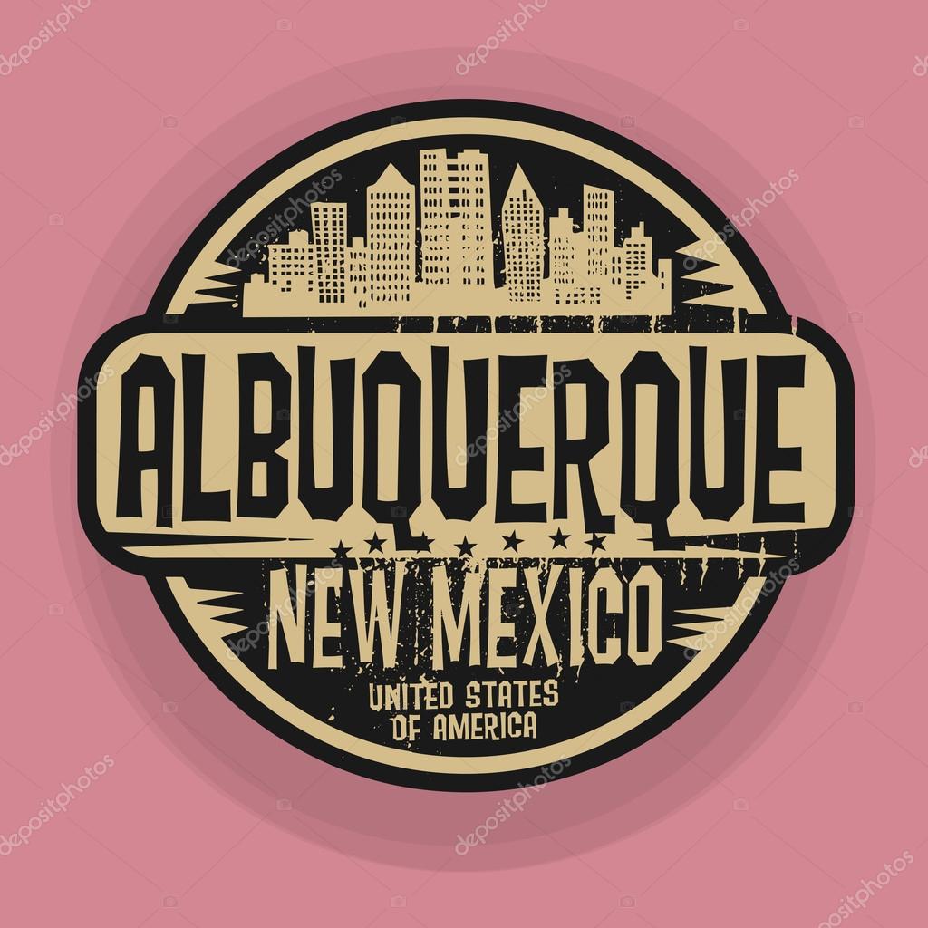 Stamp or label with name of Albuquerque, New Mexico ⬇ Vector Image by