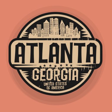 Stamp or label with name of Atlanta, Georgia clipart