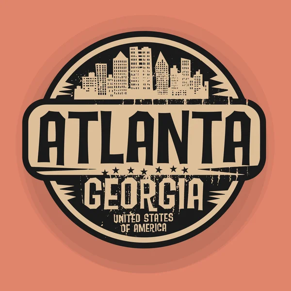 Sello o etiqueta con el nombre de Atlanta, Georgia — Archivo Imágenes Vectoriales