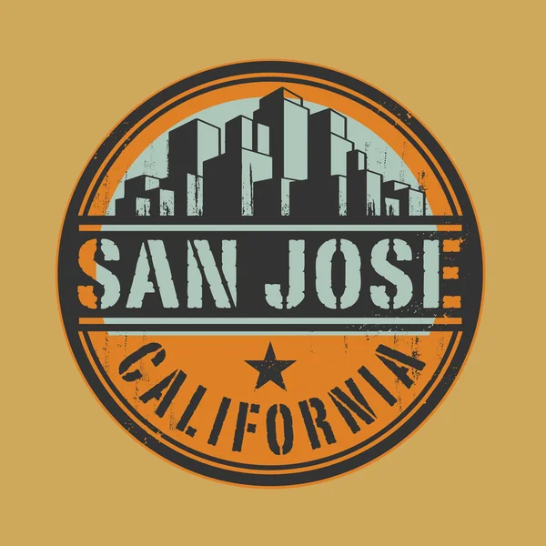 Carimbo ou rótulo com o nome de San Jose, Califórnia —  Vetores de Stock