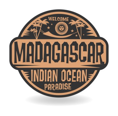 Stamp or label with the name of Madagascar, Indian Ocean