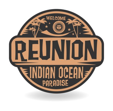 Stamp or label with the name of Reunion, Indian Ocean