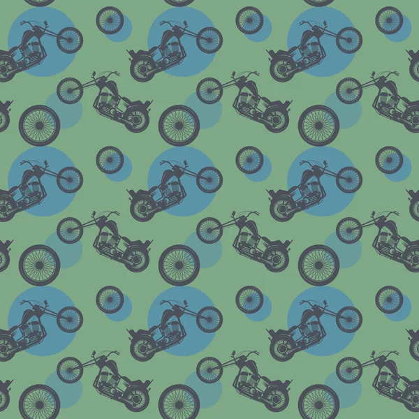 Seamless pattern, bikers theme — Stok Vektör