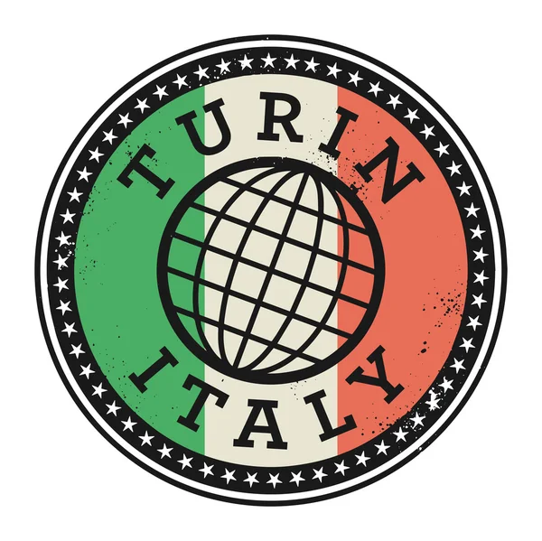 Grunge Rubberstempel met de tekst Turijn, Italië — Stockvector