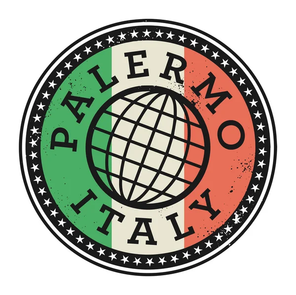 Grunge timbro di gomma con il testo Palermo, Italia — Vettoriale Stock