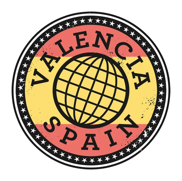 Sello de goma grunge con el texto Valencia, España — Vector de stock