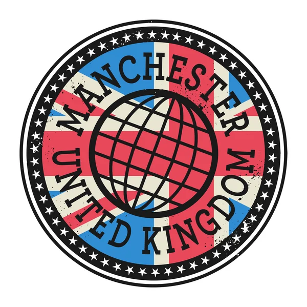 Grunge Rubberstempel met de tekst Manchester, Verenigd Koninkrijk — Stockvector