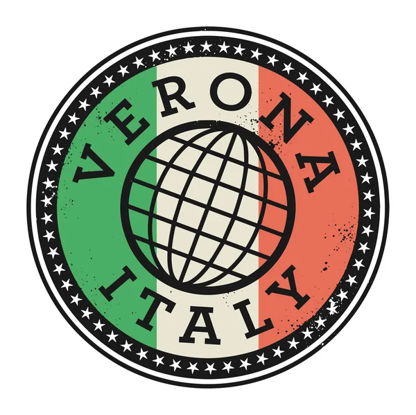 Grunge timbro di gomma con il testo Verona, Italia — Vettoriale Stock