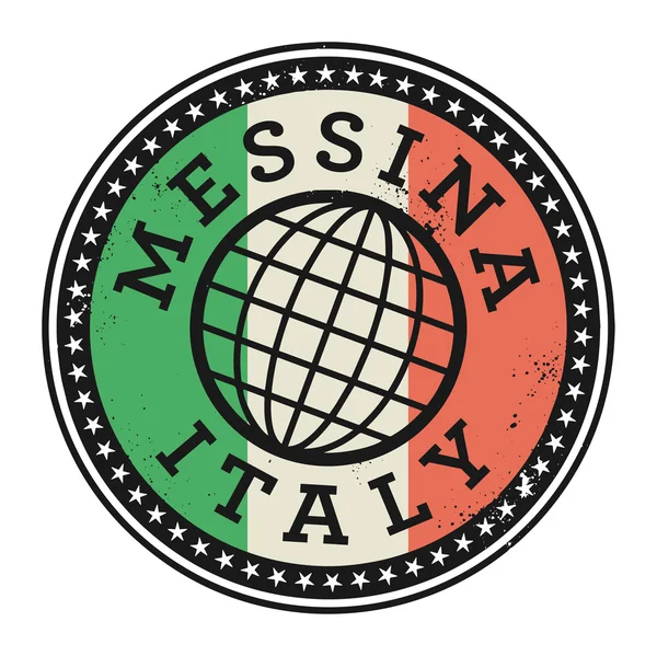 Grunge timbro di gomma con il testo Messina, Italia — Vettoriale Stock
