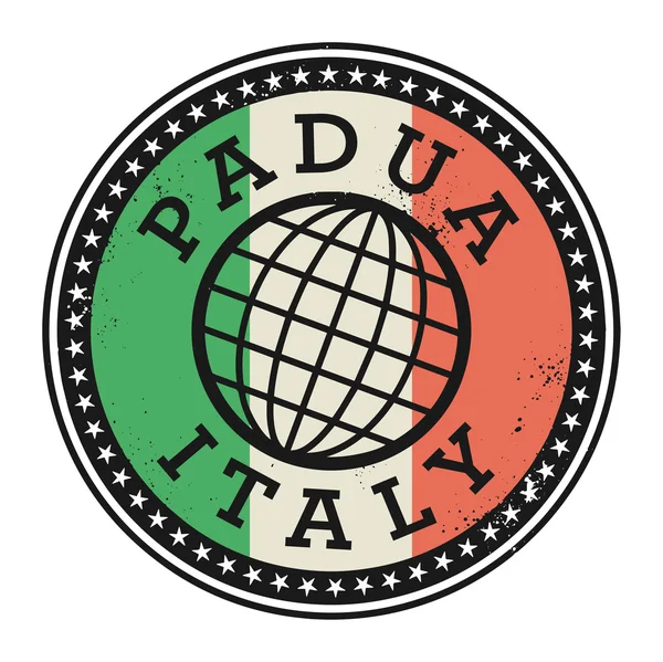 Timbre caoutchouc Grunge avec le texte Padoue, Italie — Image vectorielle
