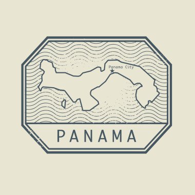 Panama Haritası ve adı ile pul
