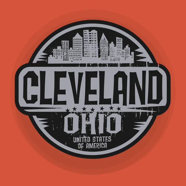 Sello o etiqueta con el nombre de Cleveland, Ohio — Vector de stock