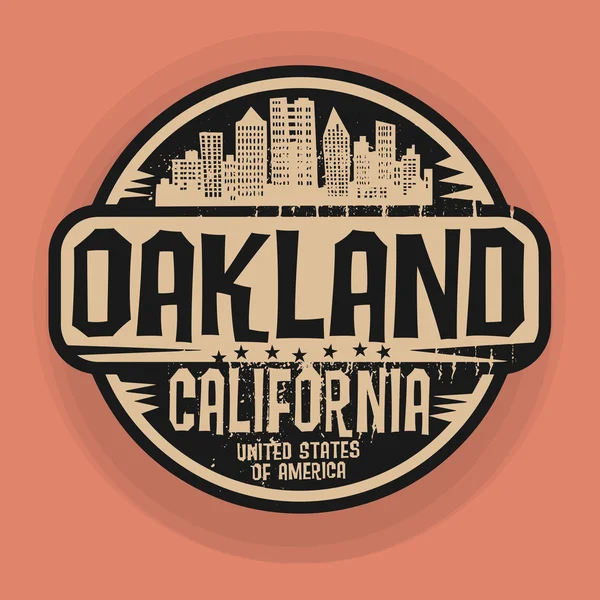 Damga veya Oakland, Kaliforniya etiketi — Stok Vektör