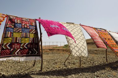 Traditional berber carpets for sale in Morocco
