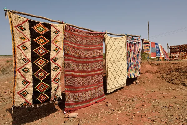 Traditional berber carpets for sale in Morocco — Stok fotoğraf
