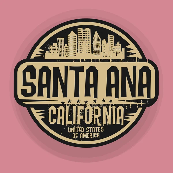 Stamp or label with name of Santa Ana, California — Stock Vector