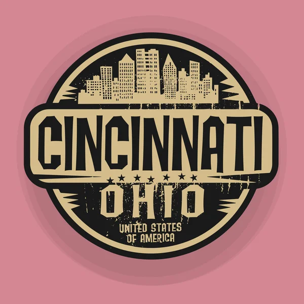 Stämpel eller etikett med namn i Cincinnati, Ohio — Stock vektor