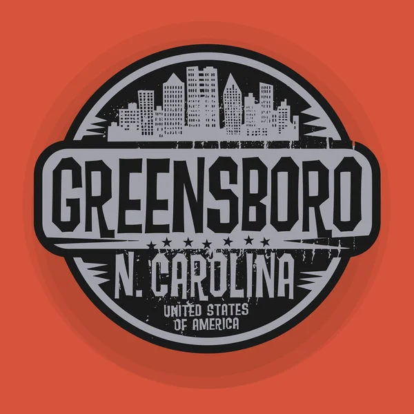 Stamp or label with name of Greensboro, North Carolina