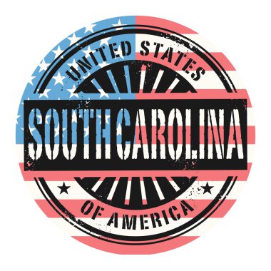 Grunge rubber stamp with the text United States of America, Sout
