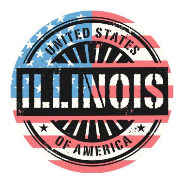 Grunge rubber stamp with the text United States of America, Illi