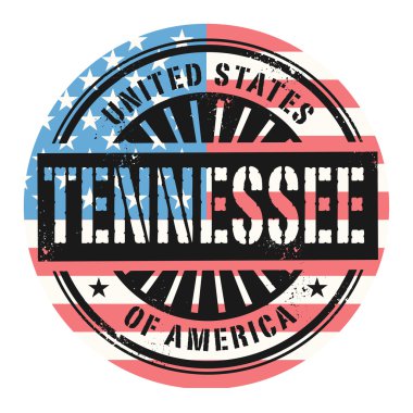 Grunge rubber stamp with the text United States of America, Tenn