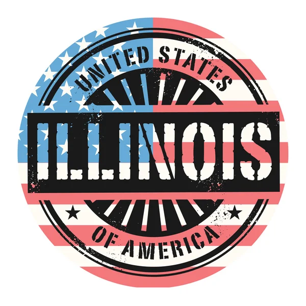 Grunge rubber stamp with the text United States of America, Illi