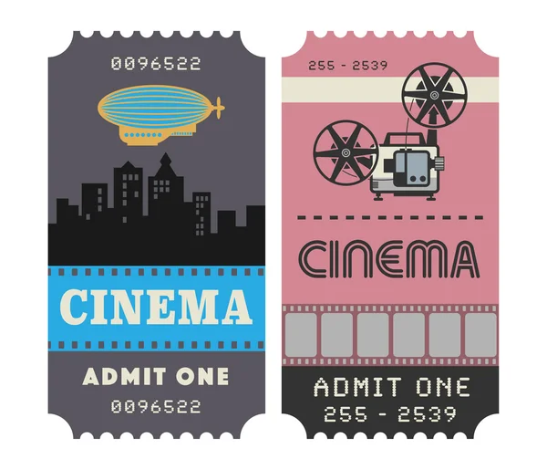 Entrada de cine retro — Vector de stock