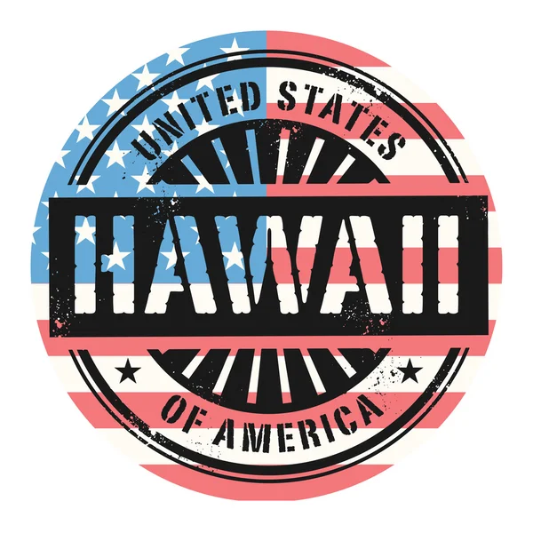 Sello de goma grunge con el texto Estados Unidos de América, Hawa — Vector de stock