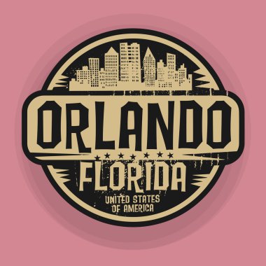 Stamp or label with name of Orlando, Florida