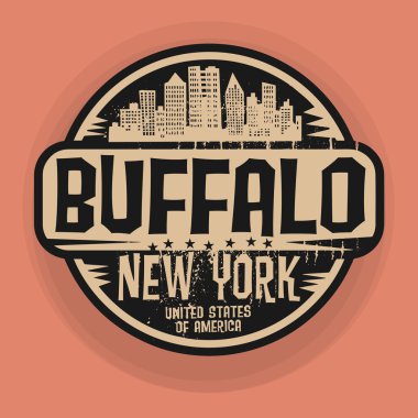 Stamp or label with name of Buffalo, New York clipart