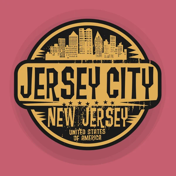 Stamp or label with name of Jersey City, New Jersey — Stockvector