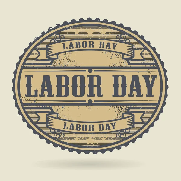 Vintage rubber stamp with the text Labor Day — Διανυσματικό Αρχείο