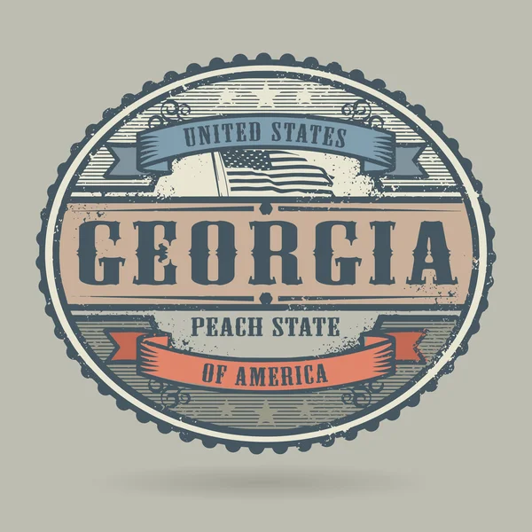 Selo vintage com o texto Estados Unidos da América, Geórgia — Vetor de Stock