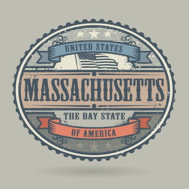 Vintage damga metni Amerika Birleşik Devletleri, Massachusetts ile