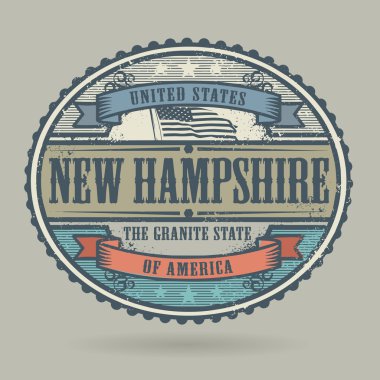 Vintage damga veya metin Amerika Birleşik Devletleri, New Hampshire etiketi