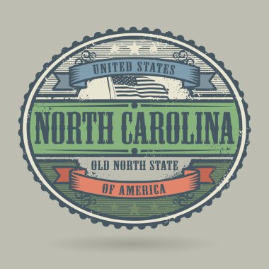 Vintage damga ile metin Amerika Birleşik Devletleri, North Carolina