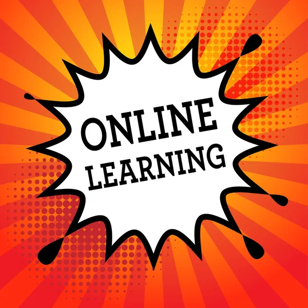 Komiks eksplozji z tekstu Online Learning — Wektor stockowy