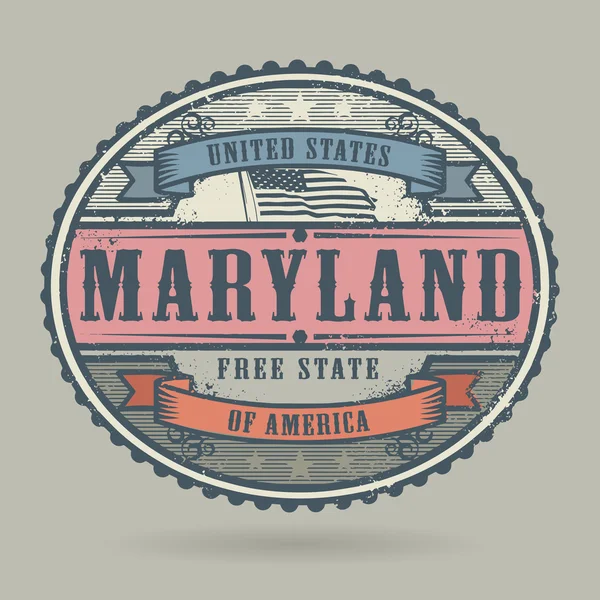 Vintage stamp or label with the text United States of America, Maryland — Stock Vector