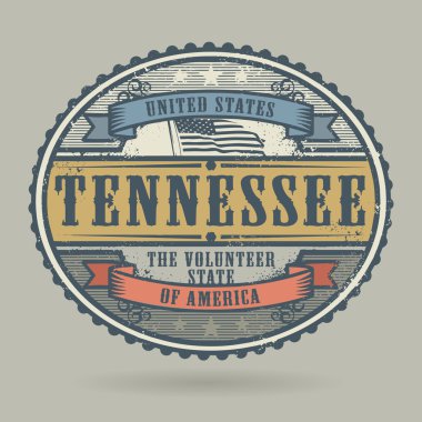 Vintage damga ile metin Amerika Birleşik Devletleri, Tennessee