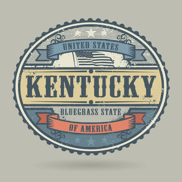 复古邮票与文本美国，肯塔基州 — 图库矢量图片