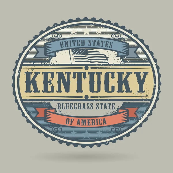 Jahrgangsmarke mit dem Text Vereinigte Staaten von Amerika, kentucky — Stockvektor