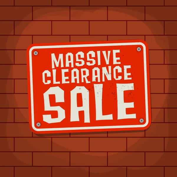 Подпись с текстом Massive Clearance Sale, вектор — стоковый вектор