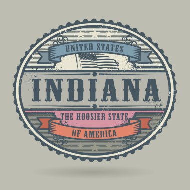 Vintage damga metni Amerika Birleşik Devletleri, Indiana ile