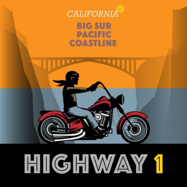 Vintage motosiklet macera poster