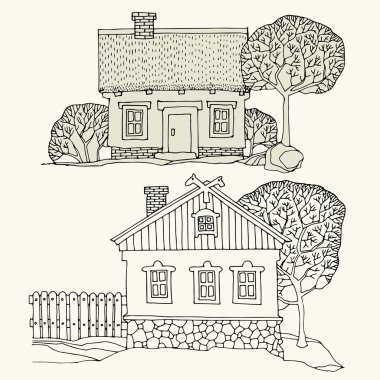 çizgi film el ev çizimi