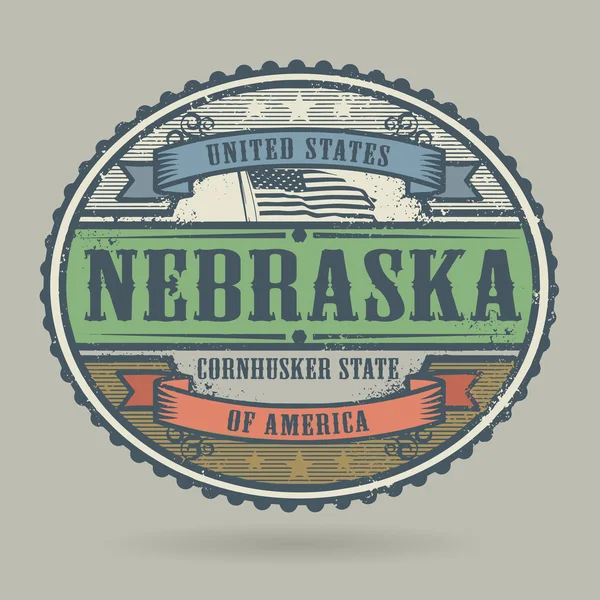 Timbro vintage con il testo Stati Uniti d'America, Dakota del Nord — Vettoriale Stock