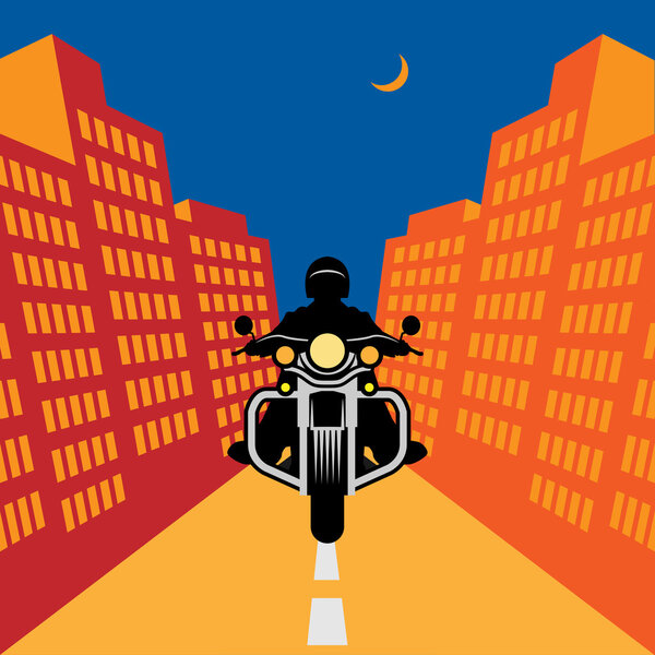 Motorcycle adventure, vector